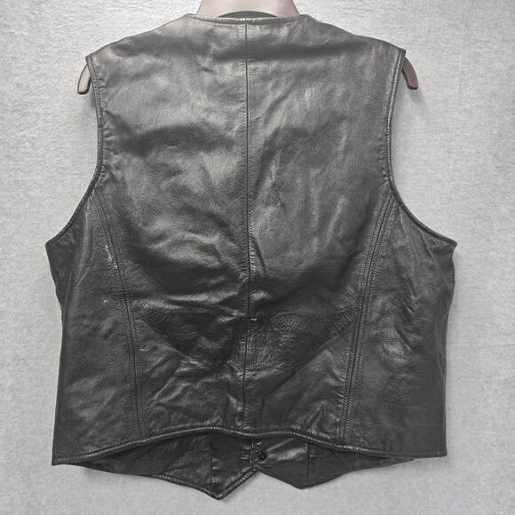 Wilsons Leather Black Button Down Vest Size Large - Picture 9 of 12